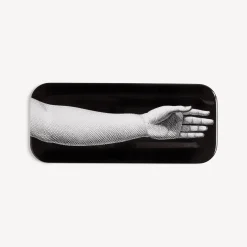 Fornasetti Vassoi E Pliants Decorativi^Vassoio Mano Bianco Nero