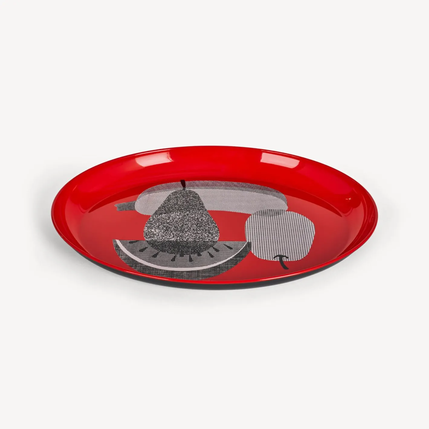 Fornasetti Vassoi E Pliants Decorativi^Vassoio Ovale Frutti E Legumi Retinati Rosso/Bianco/Nero
