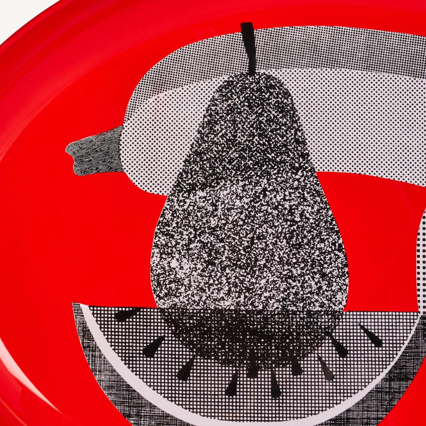Fornasetti Vassoi E Pliants Decorativi^Vassoio Ovale Frutti E Legumi Retinati Rosso/Bianco/Nero
