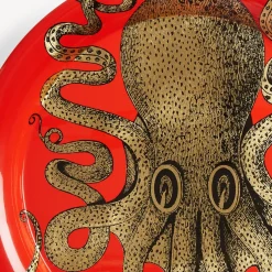 Fornasetti Vassoi E Pliants Decorativi^Vassoio Polipo Oro/Rosso