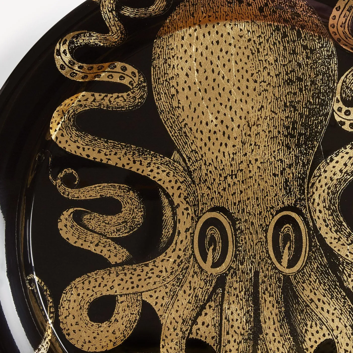 Fornasetti Vassoi E Pliants Decorativi^Vassoio Polipo Oro/Nero