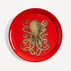 Fornasetti Vassoi E Pliants Decorativi^Vassoio Polipo Oro Oro/Rosso