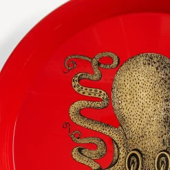 Fornasetti Vassoi E Pliants Decorativi^Vassoio Polipo Oro Oro/Rosso
