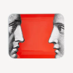 Fornasetti Vassoi E Pliants Decorativi^Vassoio Profili Bianco/Nero/Rosso