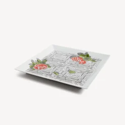 Fornasetti Vassoi Decorativi^Vassoio Quadrato Musciarabia Con Rose Multicolore
