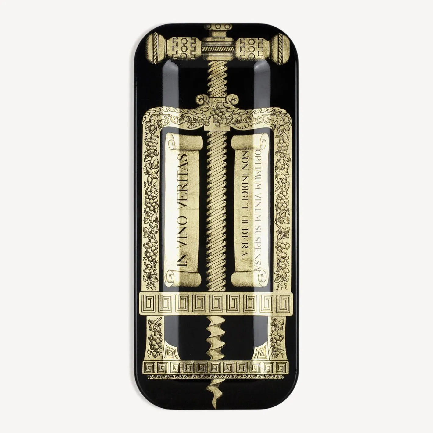 Fornasetti Vassoi E Pliants Decorativi^Vassoio Rettangolare Cavatappi Oro/Nero