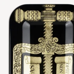 Fornasetti Vassoi E Pliants Decorativi^Vassoio Rettangolare Cavatappi Oro/Nero