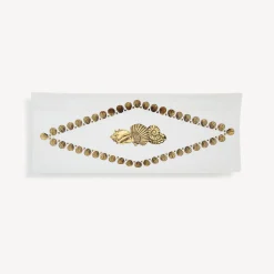 Fornasetti Vassoi Decorativi^Vassoio Rettangolare Giro Di Conchiglie Bianco/Nero/Oro