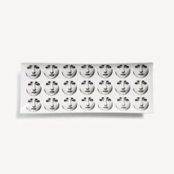 Fornasetti Vassoi Decorativi^Vassoio Rettangolare Tema E Variazioni N.197 Bianco Nero