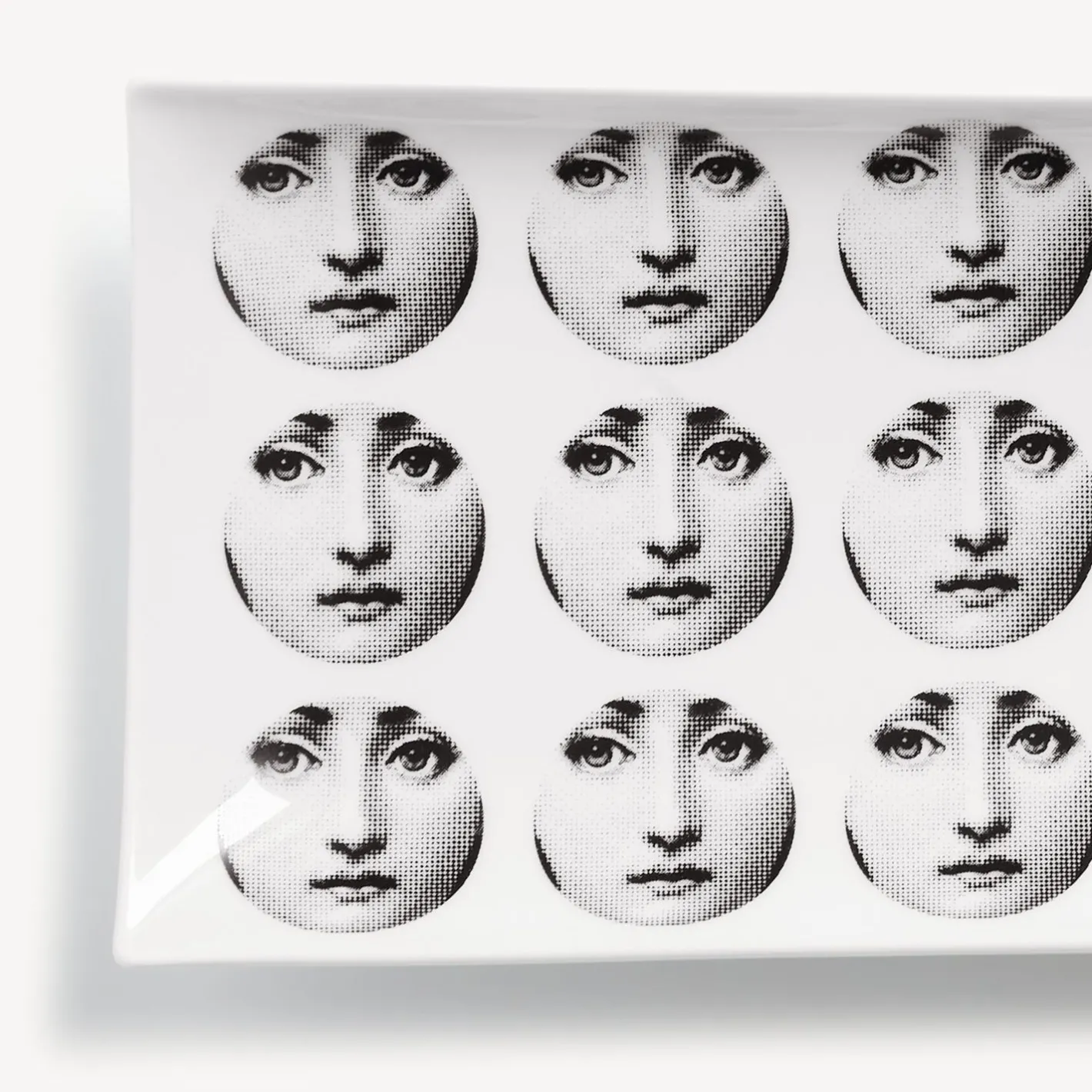 Fornasetti Vassoi Decorativi^Vassoio Rettangolare Tema E Variazioni N.197 Bianco Nero