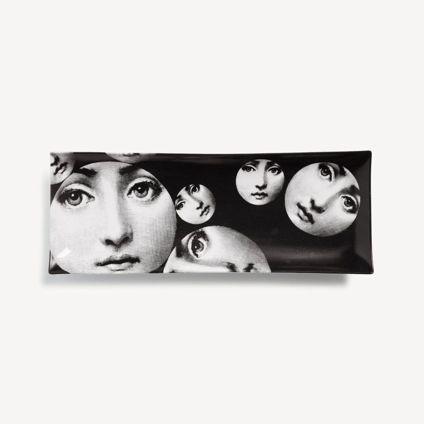 Fornasetti Vassoi Decorativi^Vassoio Rettangolare Tema E Variazioni N.242 Bianco Nero