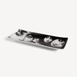 Fornasetti Vassoi Decorativi^Vassoio Rettangolare Tema E Variazioni N.242 Bianco Nero