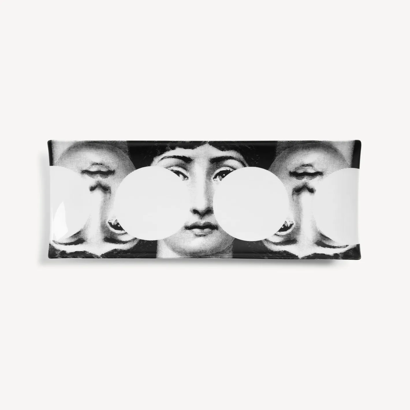 Fornasetti Vassoi Decorativi^Vassoio Rettangolare Tema E Variazioni N.149 Bianco Nero