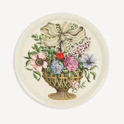 Fornasetti Vassoi E Pliants Decorativi^Vassoio Rotondo Cesto D'Oro Multicolore