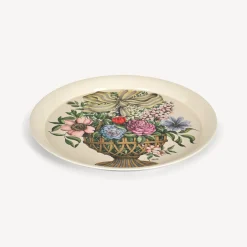 Fornasetti Vassoi E Pliants Decorativi^Vassoio Rotondo Cesto D'Oro Multicolore