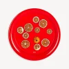 Fornasetti Vassoi E Pliants Decorativi^Vassoio Rotondo Fette D'Arancia Rosso/Bianco/Arancione