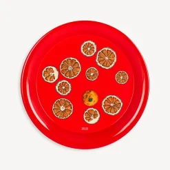 Fornasetti Vassoi E Pliants Decorativi^Vassoio Rotondo Fette D'Arancia Rosso/Bianco/Arancione