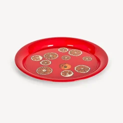 Fornasetti Vassoi E Pliants Decorativi^Vassoio Rotondo Fette D'Arancia Rosso/Bianco/Arancione
