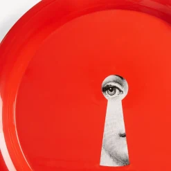 Fornasetti Vassoi E Pliants Decorativi^Vassoio Serratura Rosso Bianco/Nero/Rosso