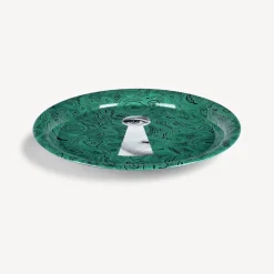 Fornasetti Vassoi E Pliants Decorativi^Vassoio Serratura Su Malachite Verde/Bianco/Nero