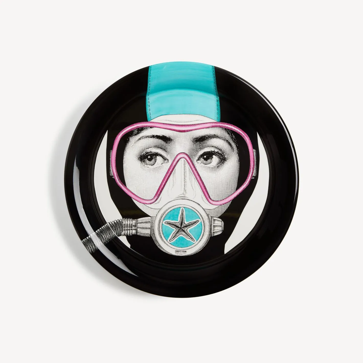 Fornasetti Vassoi E Pliants Decorativi^Vassoio Silviasub Turchese/Rosa/Nero