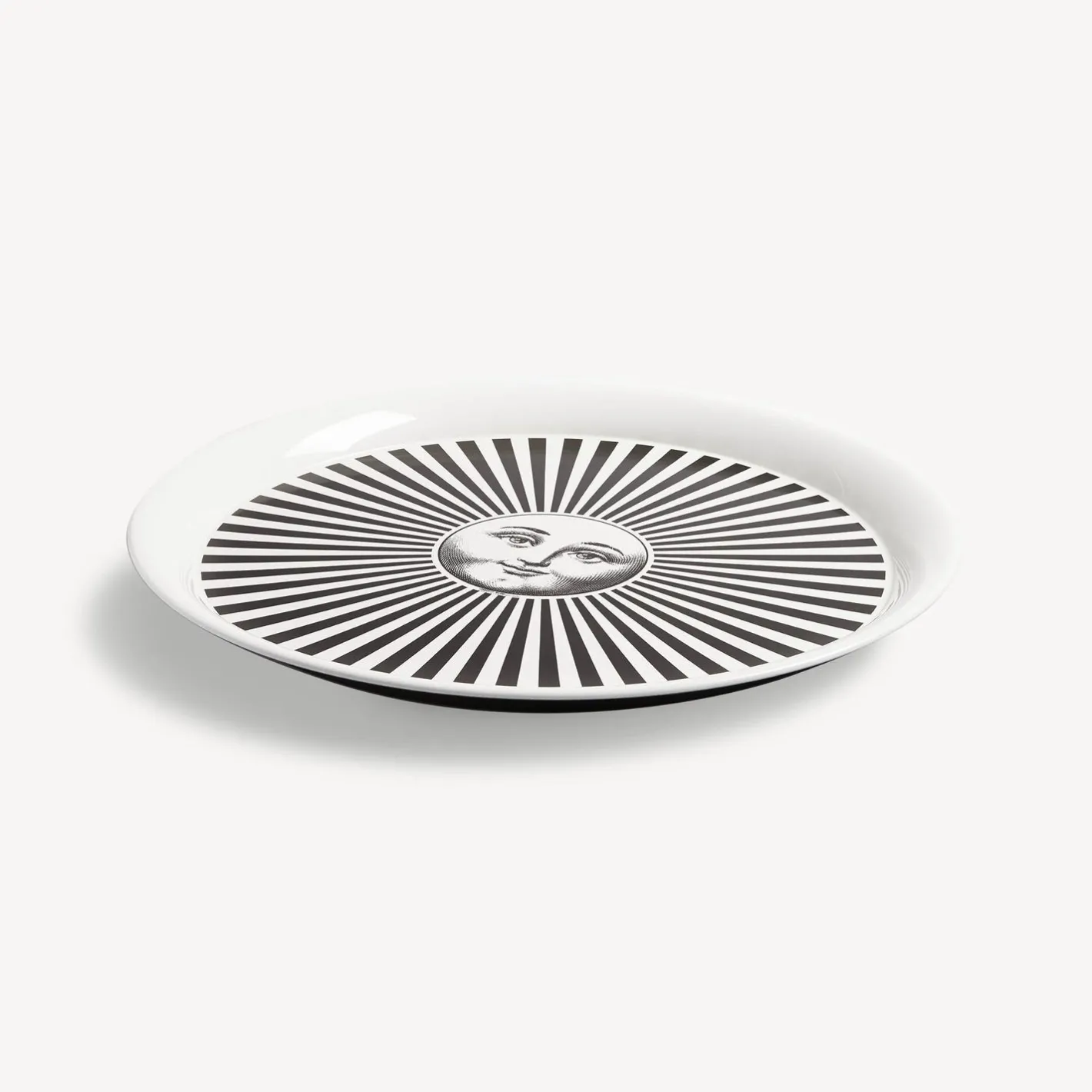 Fornasetti Vassoi E Pliants Decorativi^Vassoio Sole Raggiante Bianco Nero