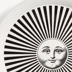 Fornasetti Vassoi E Pliants Decorativi^Vassoio Sole Raggiante Bianco Nero