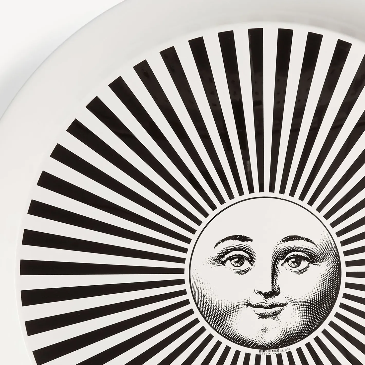 Fornasetti Vassoi E Pliants Decorativi^Vassoio Sole Raggiante Bianco Nero