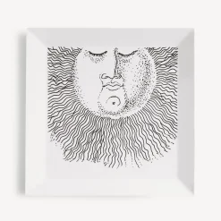 Fornasetti Vassoi Decorativi^Vassoio Solitario Bianco Nero