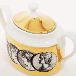Fornasetti Set Da Te E Caffe^Zuccheriera Cammei Bianco/Nero/Oro