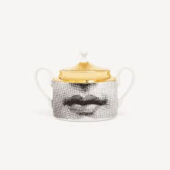 Fornasetti Set Da Te E Caffe^Zuccheriera Tema E Variazioni Bianco/Nero/Oro