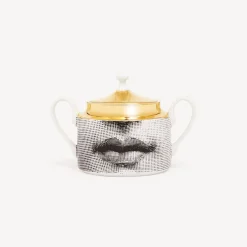 Fornasetti Set Da Te E Caffe^Zuccheriera Tema E Variazioni Bianco/Nero/Oro